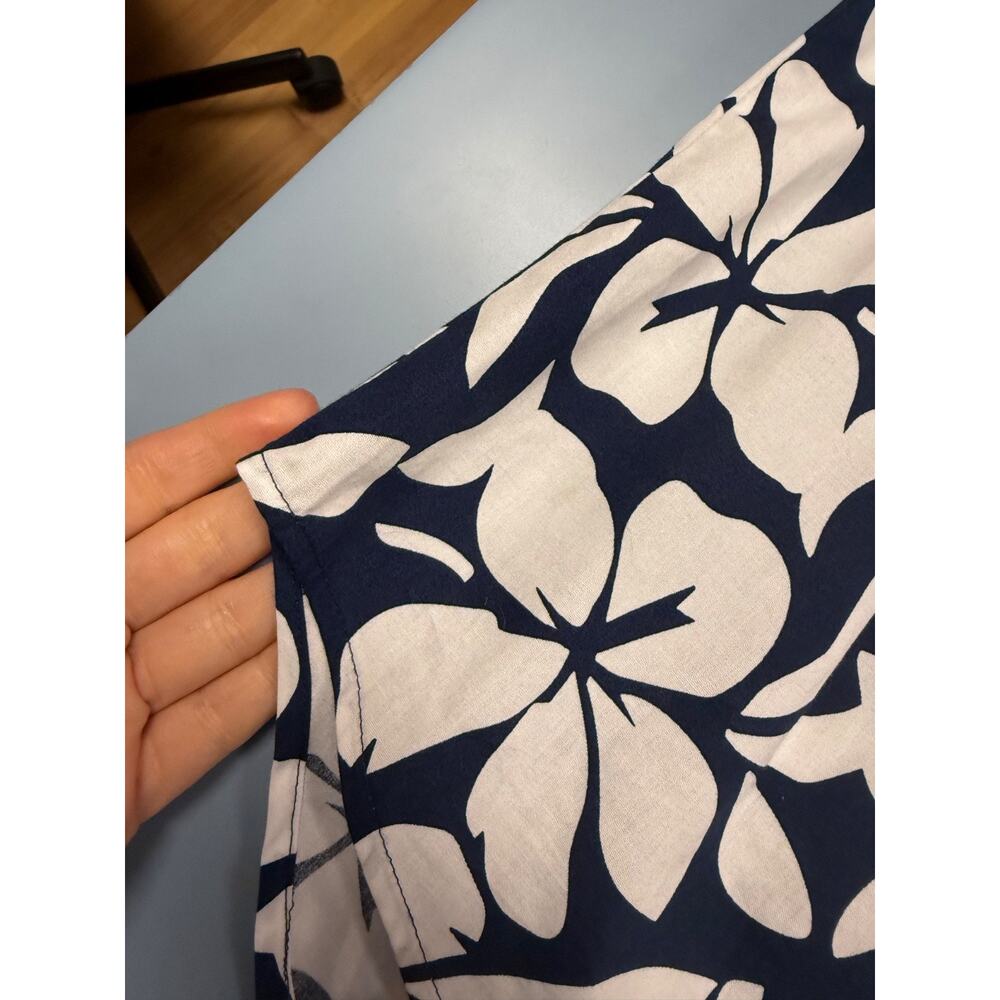 NEW NWT J. Crew Navy White Floral Sleeveless Cotton Stretch Blouse Sz MED M - Picture 10 of 10